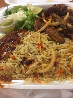 Goat with savory rice