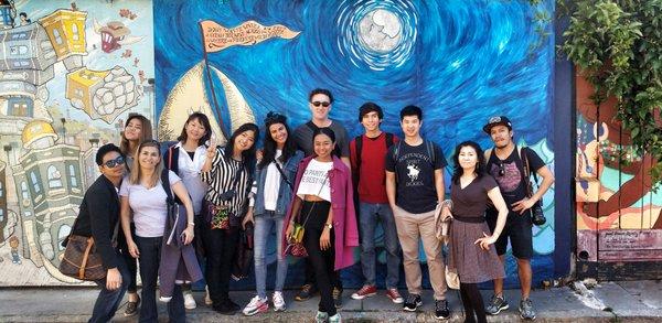 Andy's class field trip.  Mission Mural walking tour!