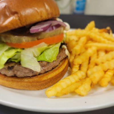 Best burgers around, brisket/sirloin blend. Unbelievably juicy