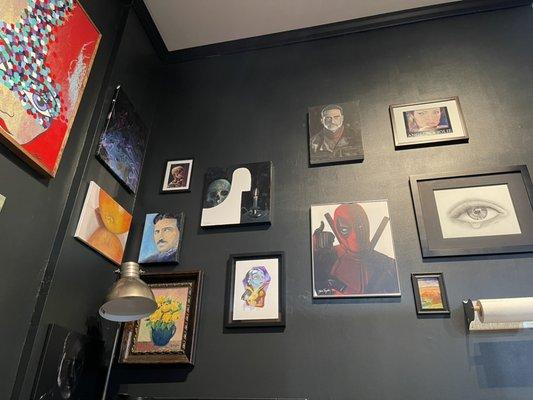 Vlood tattoo studio interior art corner