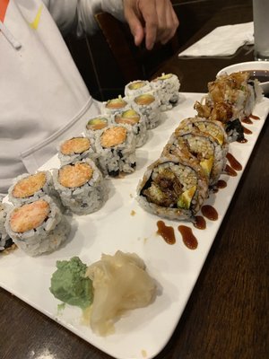 Spider Roll Spicy Kani Roll with Crunchy Alaskan Roll