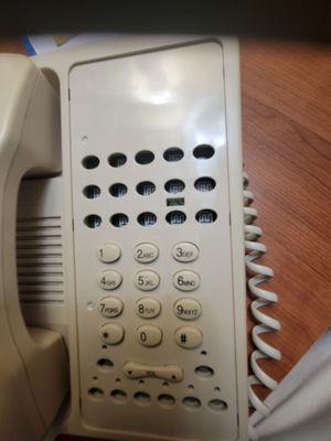 This is the shell of a phone they had in the room!! No numbers, no cord, nothing!! It wasn't even plugged into the wall