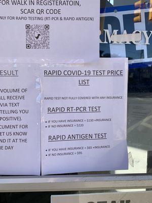 COVID Test Pricing