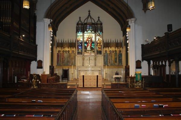 The interior of St. Peter's Chelsea Episcopal church, built in 1838.