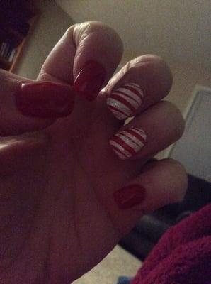 Christmas nails!! Awesome job!! I love this salon!!!