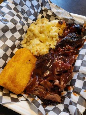 Brisket, honey cornbread, mac n cheese