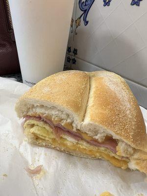 Late breakfast.  Ham, egg, & cheese