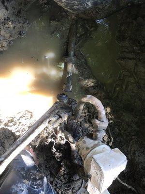 Water line busted at meter