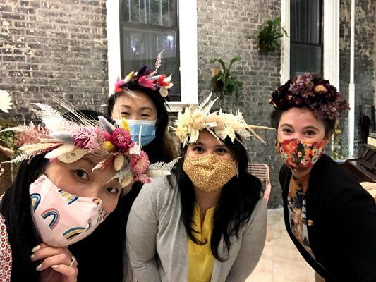 Private flower crown making class at Fern Botanica