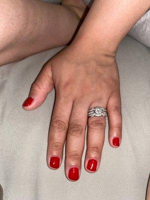 Gel red manicure