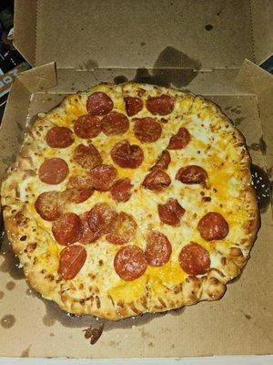 Ordered a pretzel pizza and this is what I got. And the customer service was absolutely horrible. This place gets zero stars