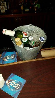 The beer bucket as I like to call it. $20.00 for 5 bottles after 8pm before you get 6 for $20.00