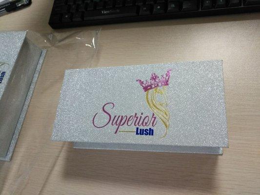 Hair packaging to match client's eyelash packaging of products development