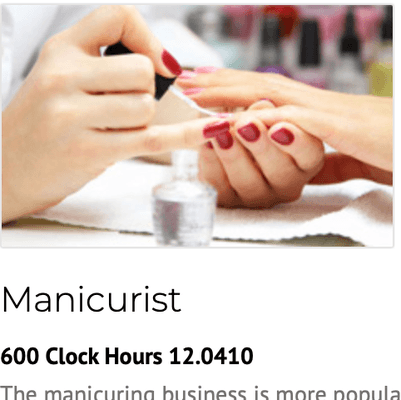 UCAS University of Cosmetology Arts & Sciences Manicurist