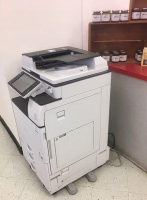 Copy machine on hand.