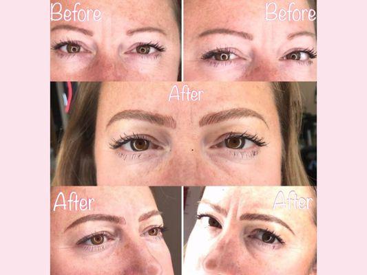 Brow shaping and microblading