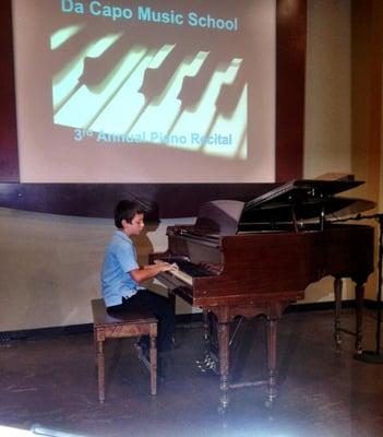 A first year student playing at our Summer 2013 Piano Recital