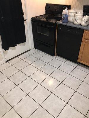 Deep clean kitchen, cleaned behind the stove   And cleaned baseboards.