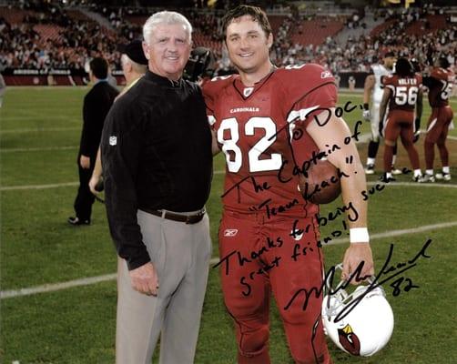 Dr. Maynard with Mike Leach from the Arizona Cardinals.