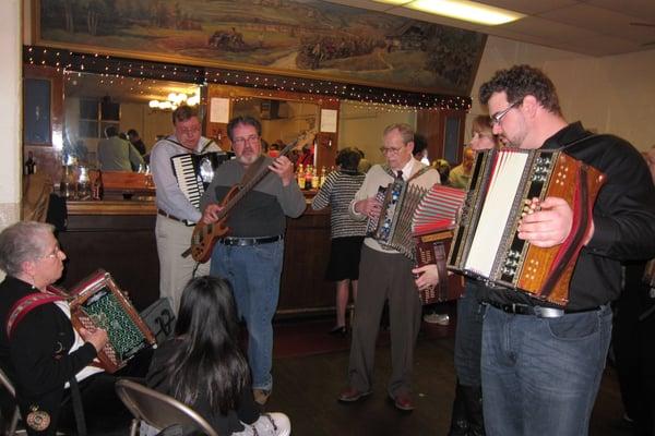 Polka music with Mike Kramar and friends at Slovenian Hall - photo by Don Haderle.