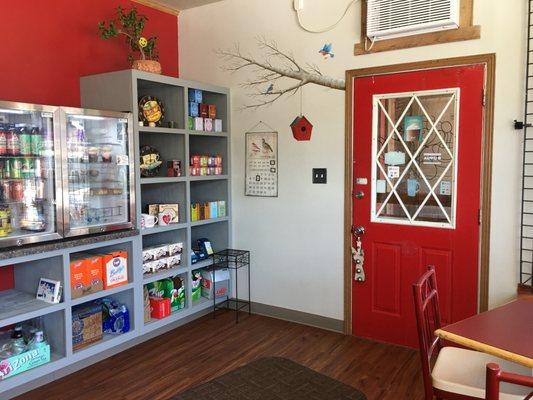 A cute red door.