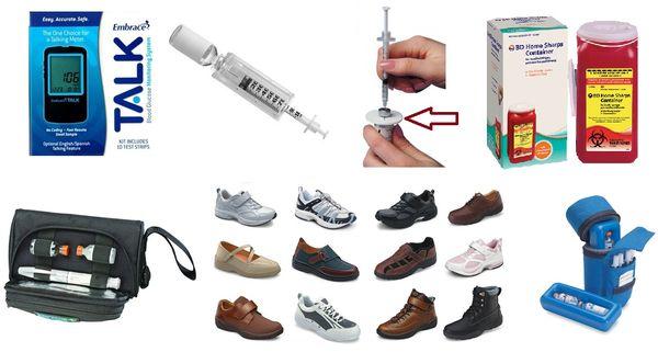 Diabetic supplies and Shoes