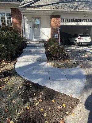 Granite walkway and granite steps