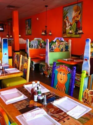 Part of dining area. Very colorful.