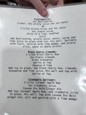 Recipe menu