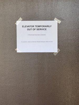 Broken elevator