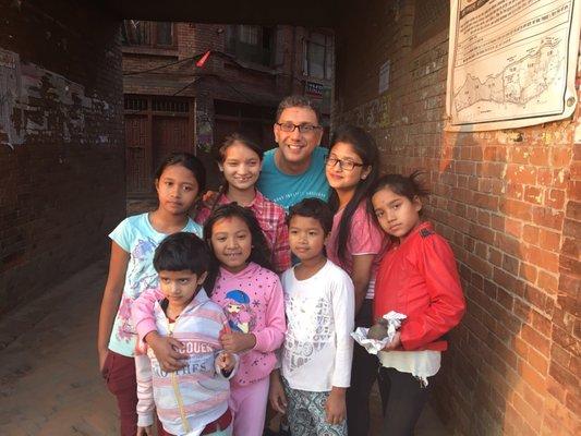 At Unatti House in Nepal. Great to see the kids growing up. They were heroes of the community when the earthquake happened.