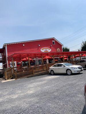 The view of the restaurant from our parking spot