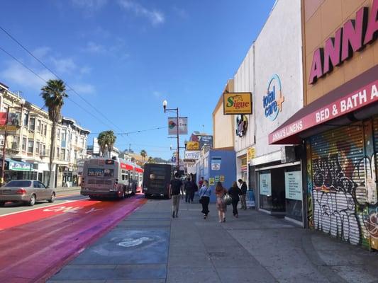 Mission district neighborhood, on a nice summer day