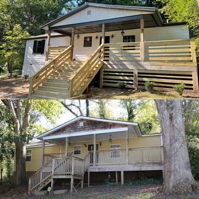 Before and after. Do you see the front stairs!!