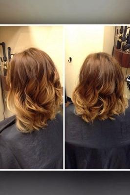 Ombré and base color on short hair