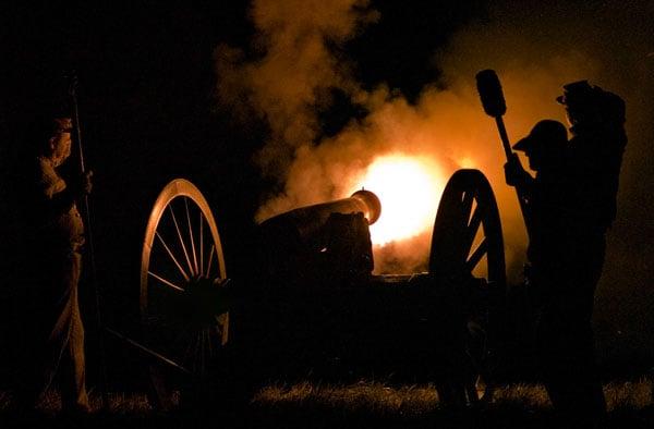 Cannon fire at Cedar Creek reenactment