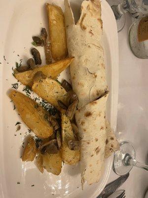 Lamb lula kebab in a lavash