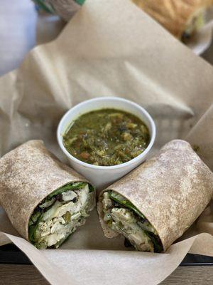 Pesto Chicken Wrap and Persian Bean Soup.