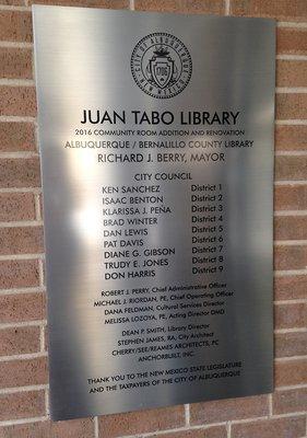 Juan Tabo Library—renovation signage