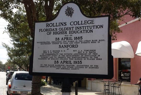 Rollins College Historical Marker in Sanford