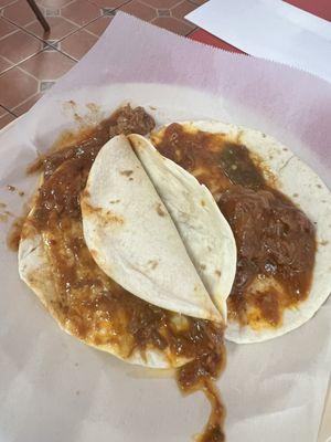 Carne Guisada Taco - A complete fatty mess