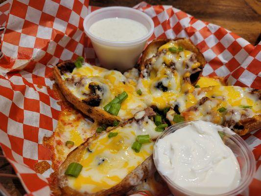 Brisket potato skins