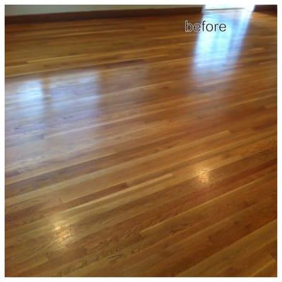 Before. Hardwood floor cleaning & polishing