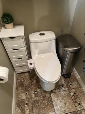 This is the toilet that Lorenzo fixed that one plumber said couldn't be fixed.