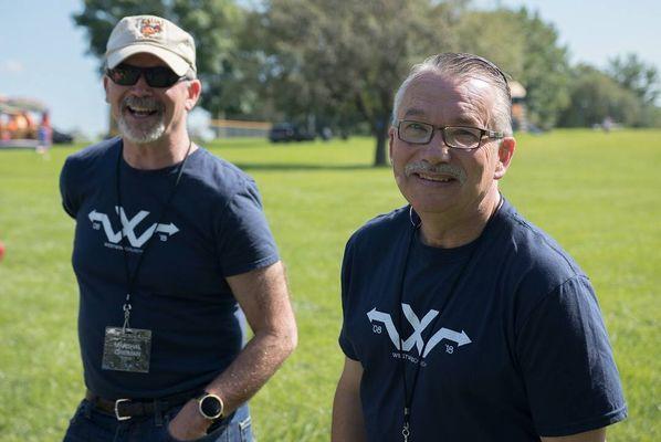 Lead Pastor Keith and Marshall Greiman at Westwind Church's Annual Fall Family Fest in Centennial Park in Waukee.