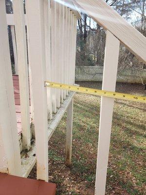 Deck and balusters inspected for safety