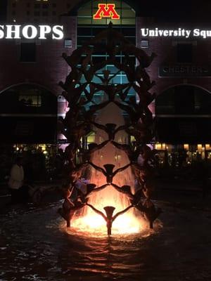 Peace fountain at night