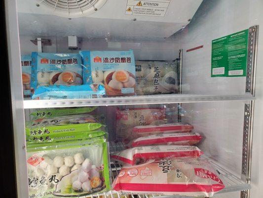 Frozen buns, fish balls