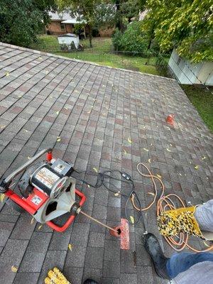 Roof drain cleaning