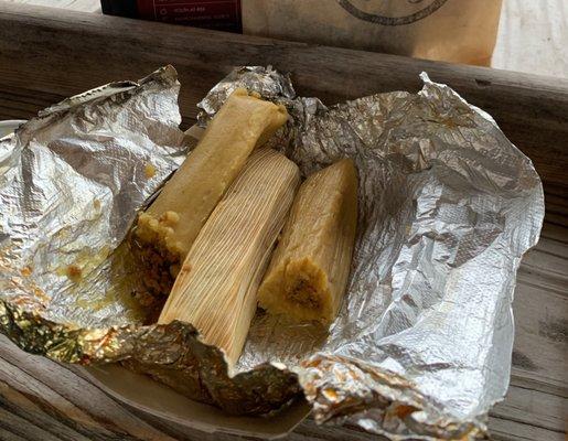 Spicy pork tamales